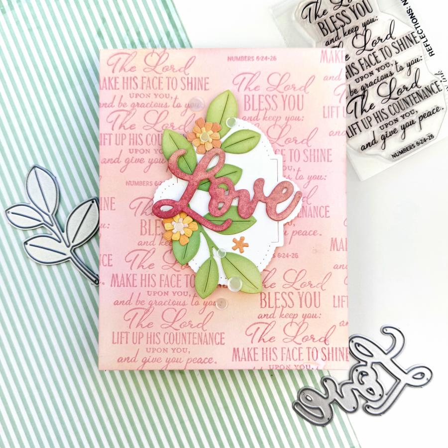 Papertrey Ink Reflections Numbers 6 Clear Stamp 1637 love