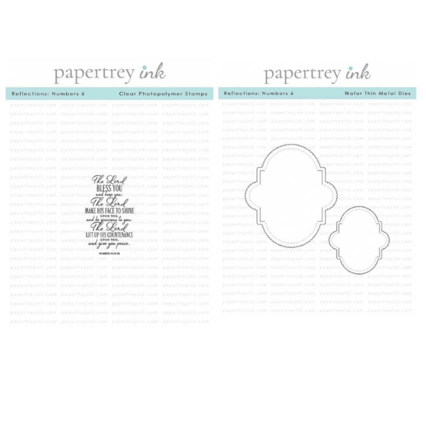 Papertrey Ink Reflections Numbers 6 Clear Stamp and Die Set