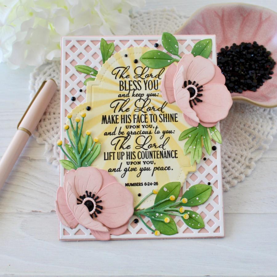 Papertrey Ink Reflections Numbers 6 Clear Stamp and Die Set bless you