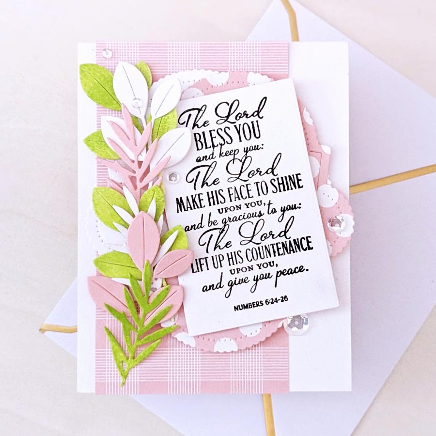 Papertrey Ink Reflections Numbers 6 Clear Stamp and Die Set pink