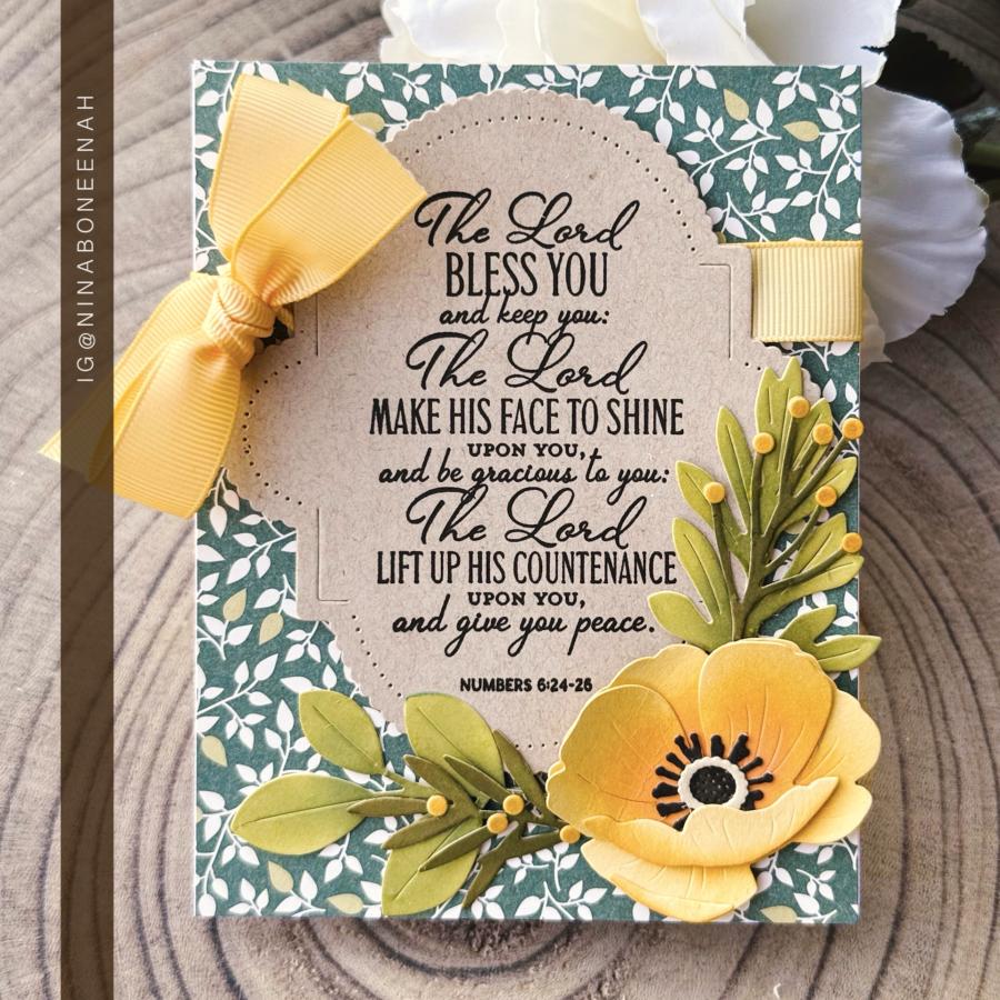 Papertrey Ink Reflections Numbers 6 Clear Stamp and Die Set yellow