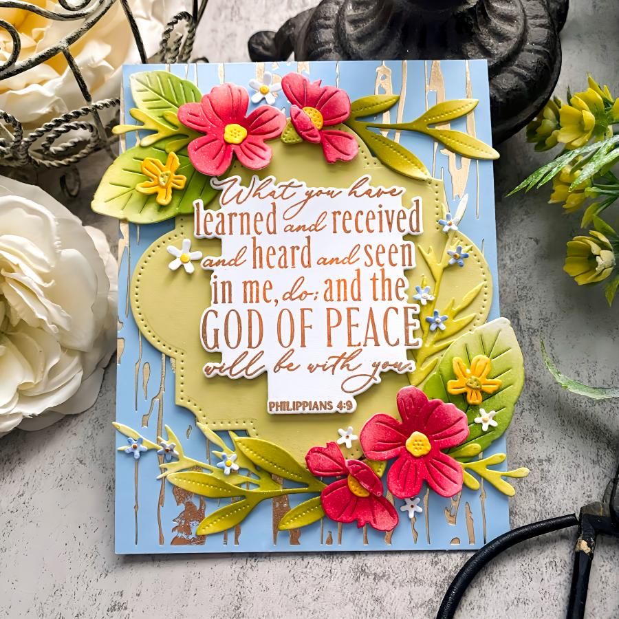 Papertrey Ink Reflections Philippians 4 Clear Stamp 1656 flowers