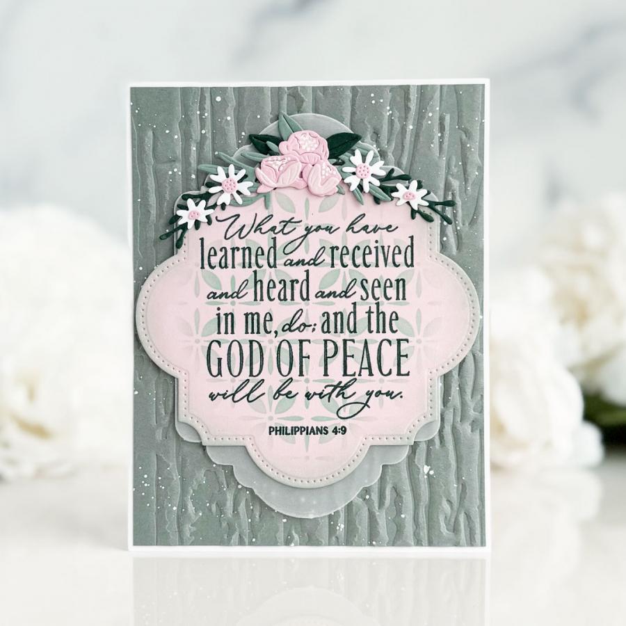Papertrey Ink Reflections Philippians 4 Clear Stamp and Die Set  flowers