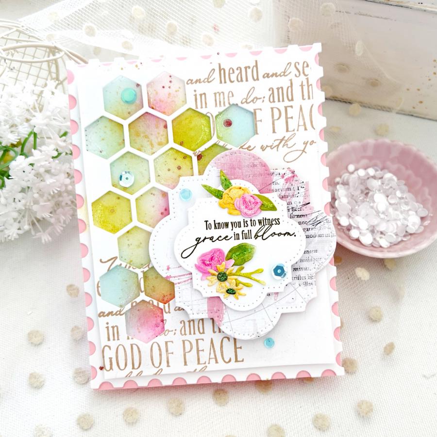 Papertrey Ink Reflections Philippians 4 Clear Stamp and Die Set peace