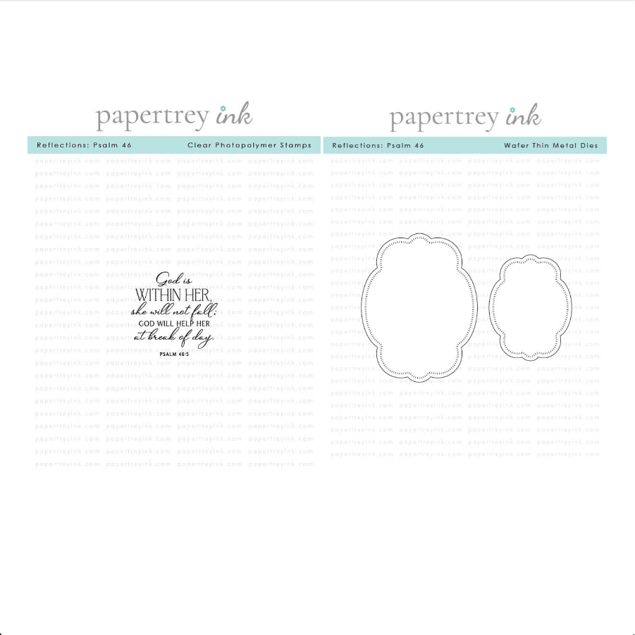 Papertrey Ink Reflections Psalm 46 Clear Stamp and Die Set