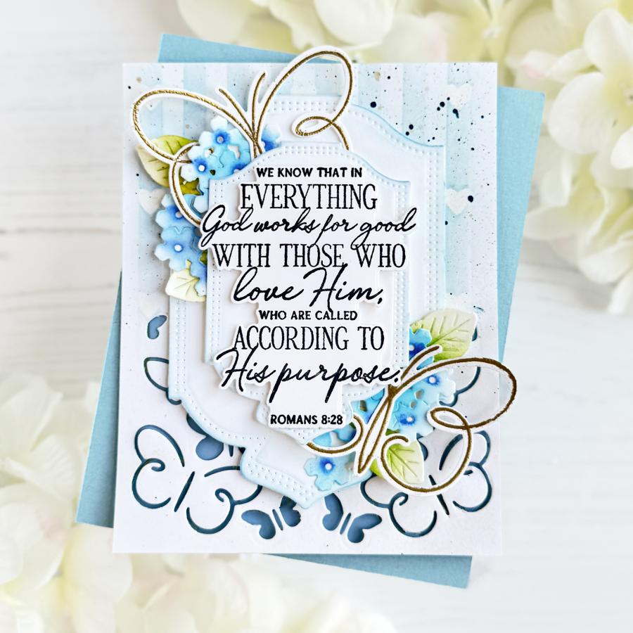 Papertrey Ink Reflections Romans 8 Clear Stamp 1651 butterflies