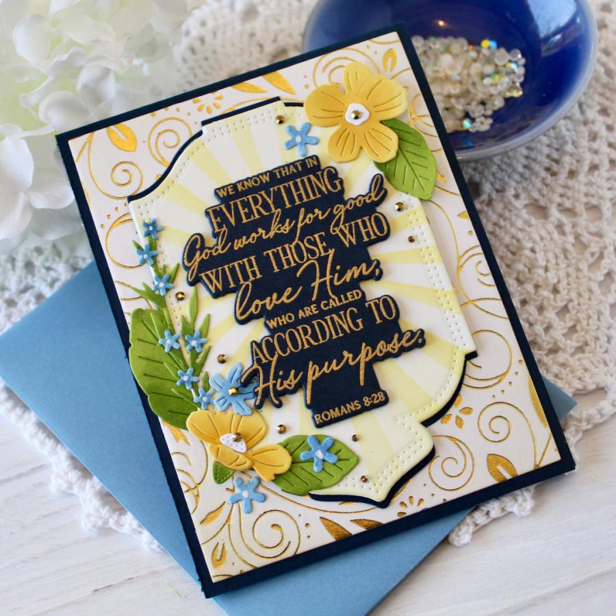 Papertrey Ink Reflections Romans 8 Clear Stamp and Die Set flowers