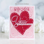 Papertrey Ink Rooted In Love Press Plate and Frame Die Set ptif-0053 red hearts card