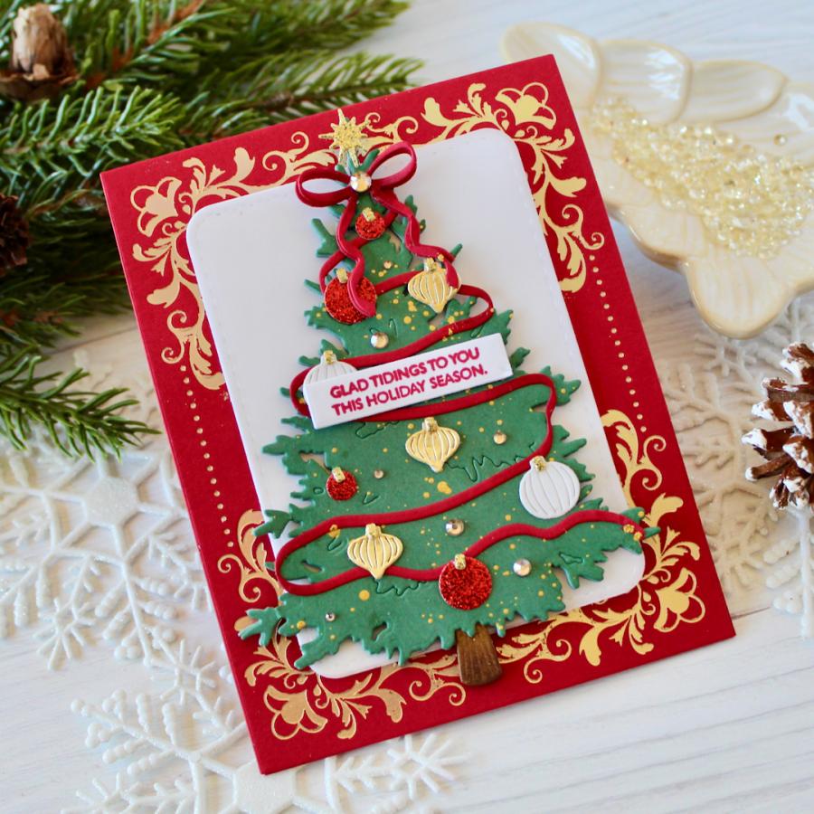 Papertrey Ink Rounded Rectangles Stitched Dies pti-1015 tree