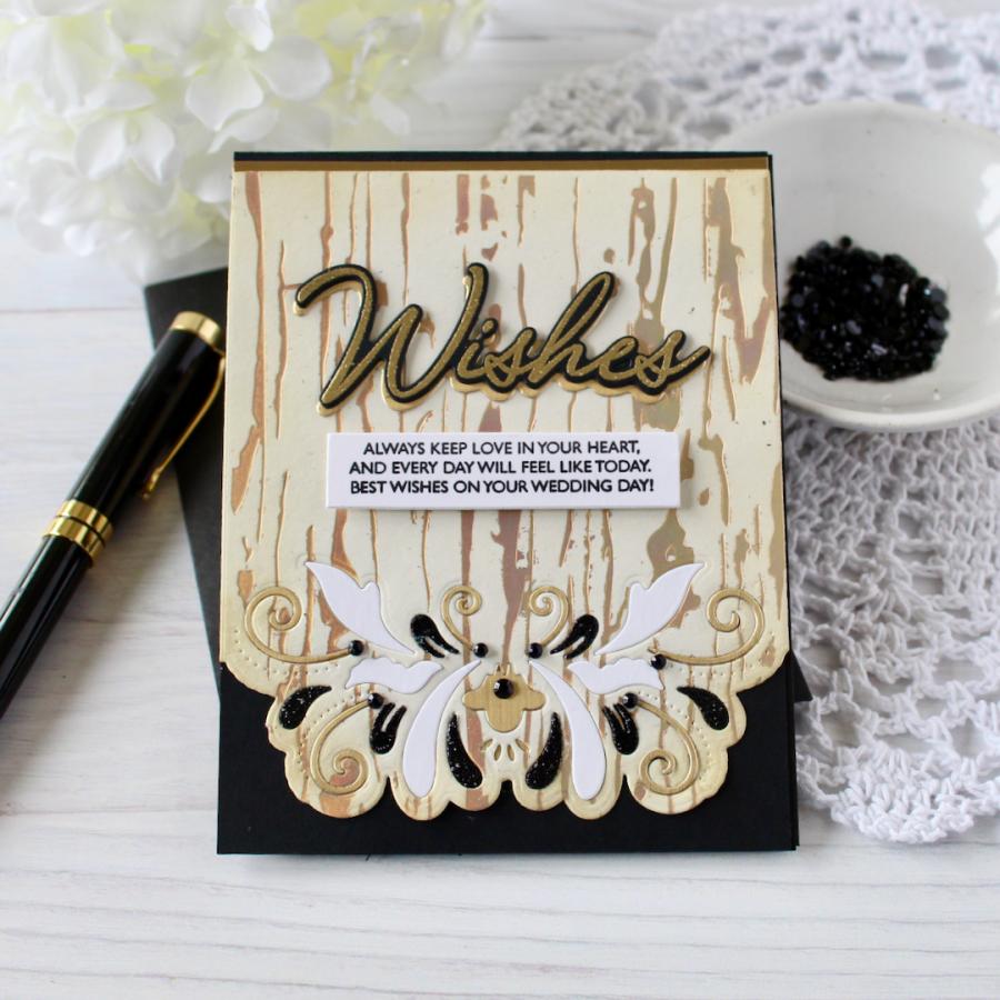 Papertrey Ink Rustic Wood Grain Hot Foil Plate ptif-0041 love