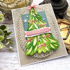 Papertrey Ink Serene Evergreens Dies pti-1023 pink bows