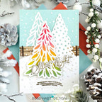 Papertrey Ink Serene Evergreens Dies pti-1023 snow