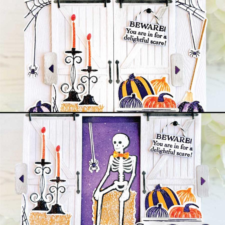 Papertrey Ink Spooky Delights Clear Stamp and Die Set beware