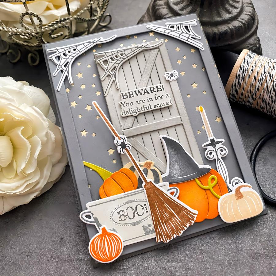 Papertrey Ink Spooky Delights Clear Stamp and Die Set boo