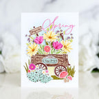 Papertrey Ink Spring Wagon Clear Stamp and Die Set happy spring