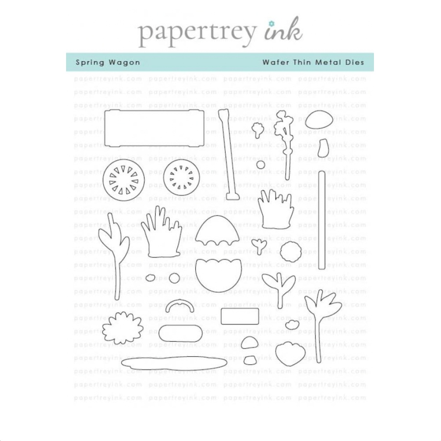 Papertrey Ink Spring Wagon Clear Stamp and Die Set image 2