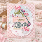 Papertrey Ink Spring Wagon Clear Stamps 1693 pink wagon