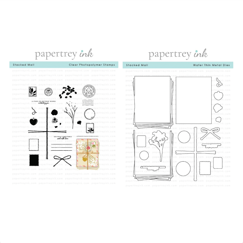 Papertrey Ink Stacked Mail Clear Stamp and Die Set