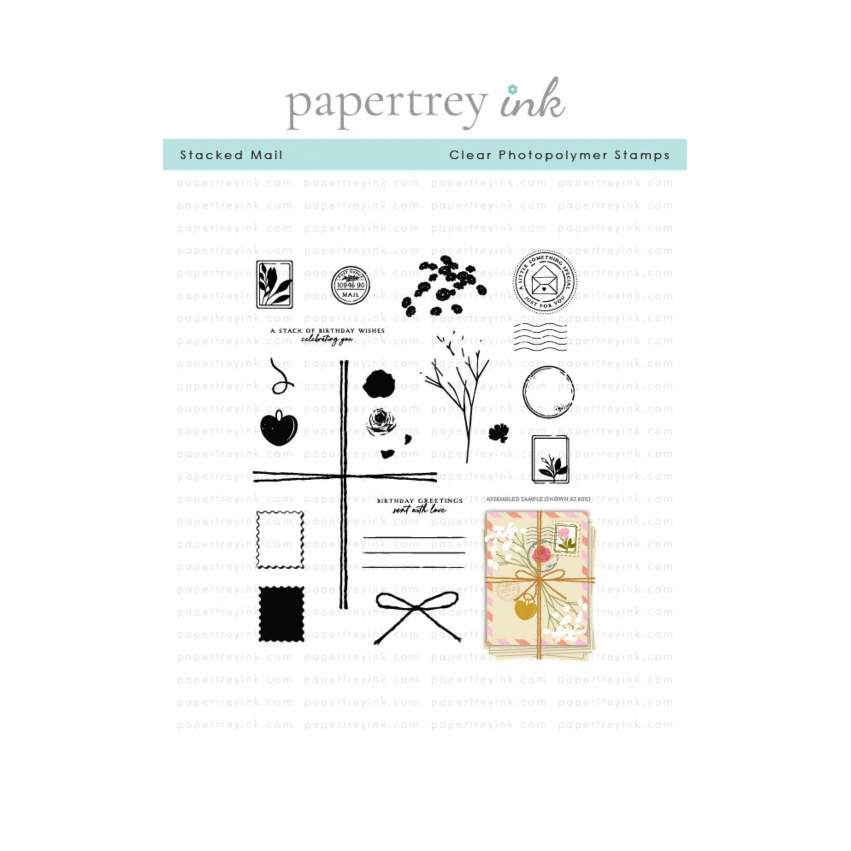 Papertrey Ink Stacked Mail Clear Stamp and Die Set product image 1