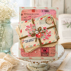 Papertrey Ink Stacked Mail Clear Stamp and Die Set sent with love pink flowers card