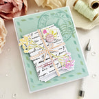 Papertrey Ink Stacked Mail Dies pti-1105 stack of letters green background card