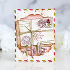 Papertrey Ink Stacked Mail Stencils - 0107 hello sent with love card