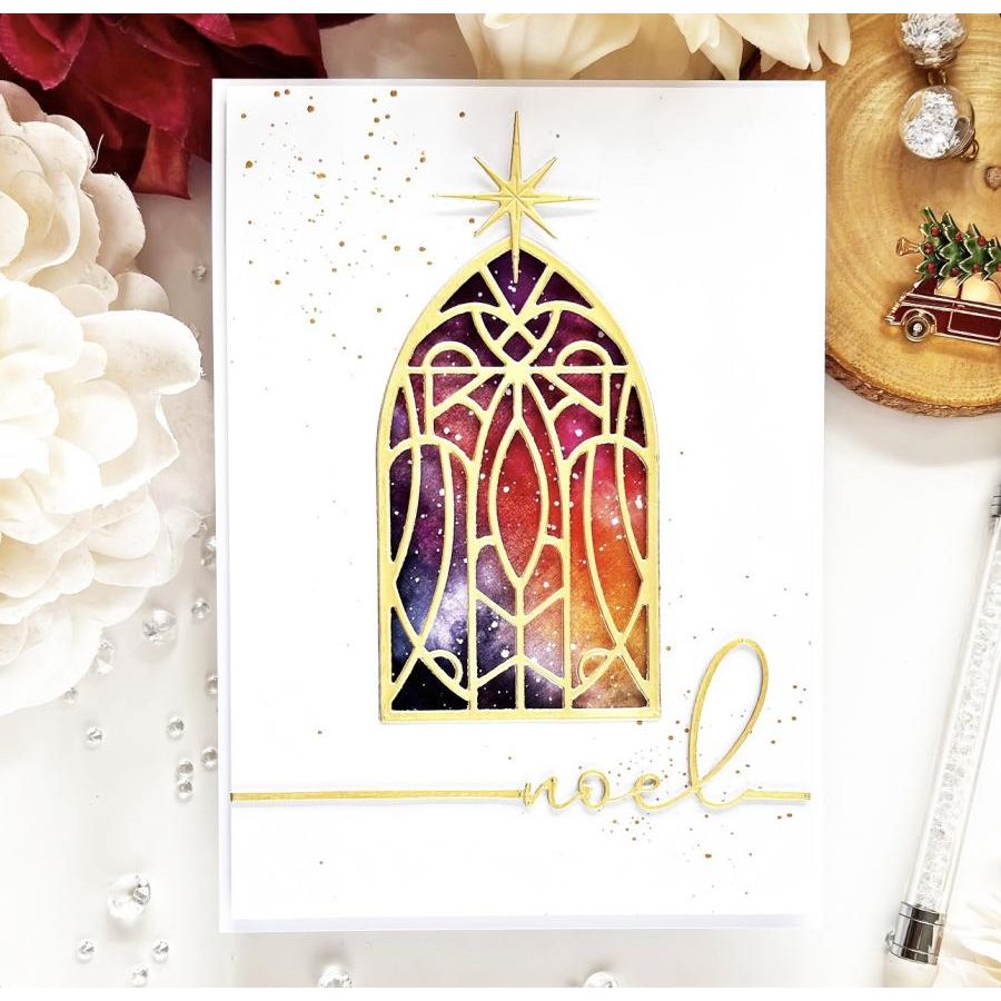 Papertrey Ink Stained Glass Windows Dies pti-0867 noel