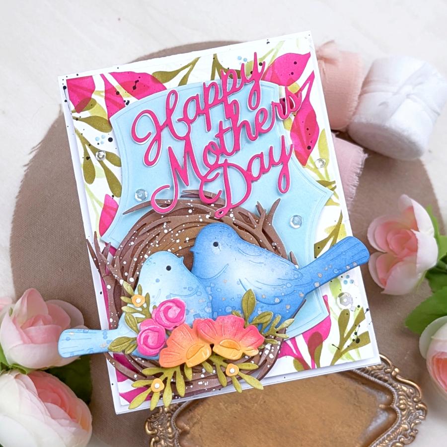 Papertrey Ink Stems and Blooms Stencils - 0102 happy mother's day