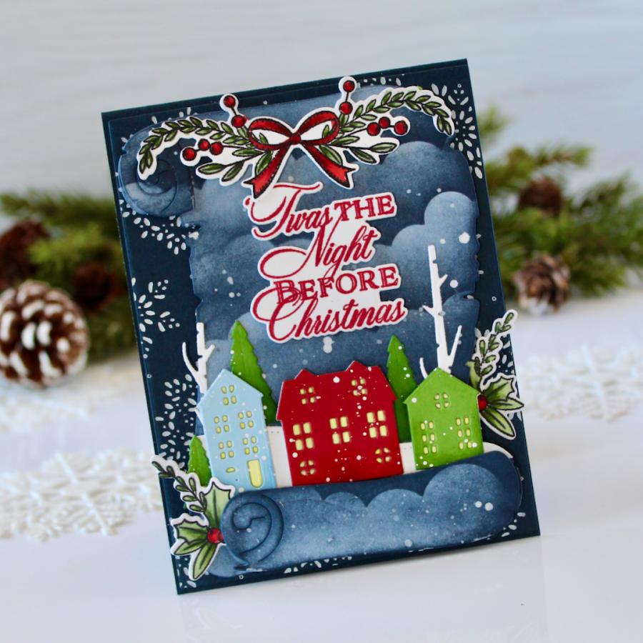 Papertrey Ink Storybook Scroll Dies pti-1008 houses