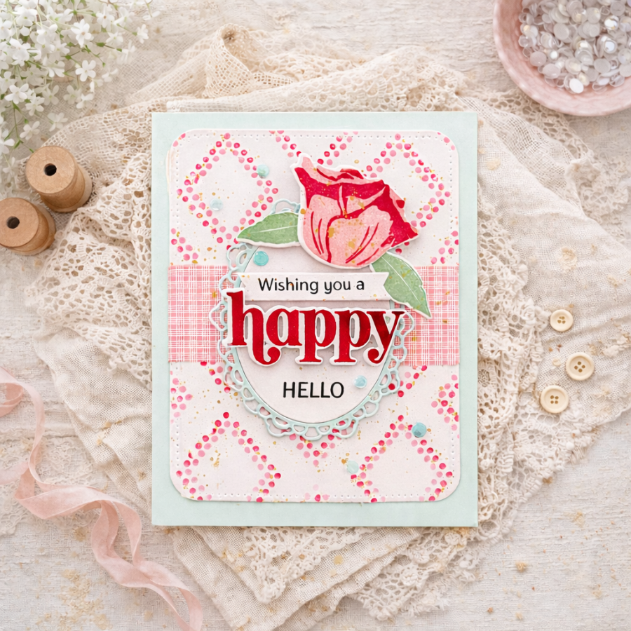 Papertrey Ink Such a Treasure Clear Stamps 1689 happy hello