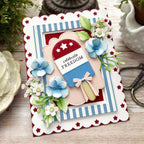 Papertrey Ink Sweet Americana Dies pti-1098 red white blue stars stripes popsicle flowers card