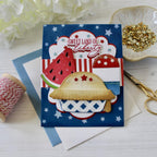 Papertrey Ink Sweet Americana Dies pti-1098 red white blue stars stripes popsicle pie watermelon card