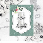 Papertrey Ink The Bigs Christmas Sentiments Clear Stamp and Die Set green