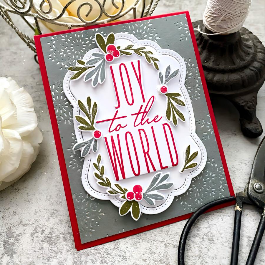 Papertrey Ink The Bigs Christmas Sentiments Clear Stamp and Die Set joy