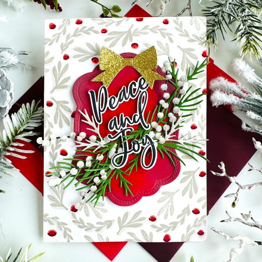 Papertrey Ink The Bigs Christmas Sentiments Clear Stamp and Die Set peace