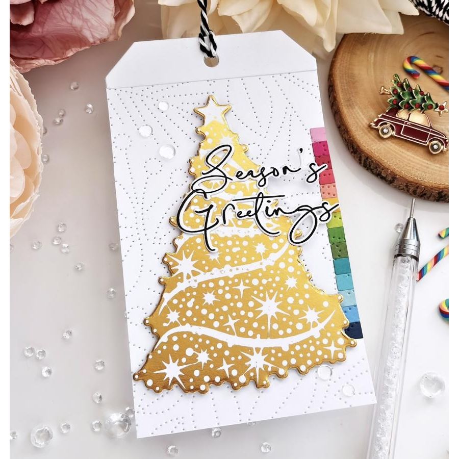 Papertrey Ink The Bigs Christmas Sentiments Dies pti-0861 tree