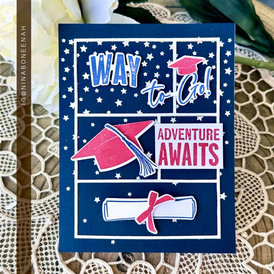 Papertrey Ink The Bigs Congrats To The Grad Clear Stamp and Die Set adventure