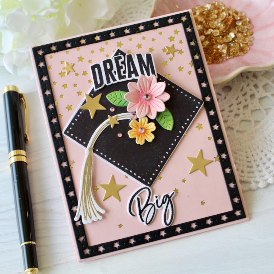 Papertrey Ink The Bigs Congrats To The Grad Clear Stamp and Die Set dream big