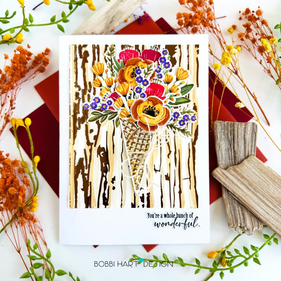 Papertrey Ink The Sweetest Bunch Clear Stamps 1653 woodgrain