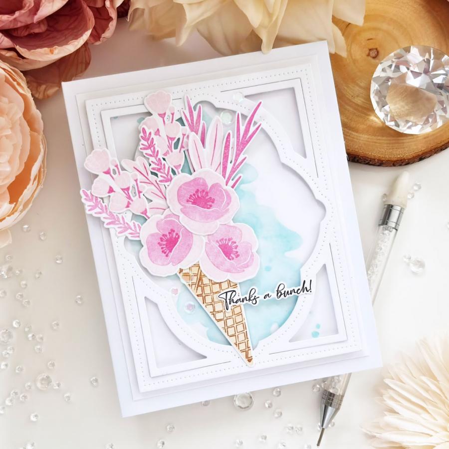 Papertrey Ink The Sweetest Bunch Dies pti-0971 thanks