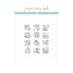 Papertrey Ink The Twelve Days of Christmas Clear Stamp and Title Die Set image 1