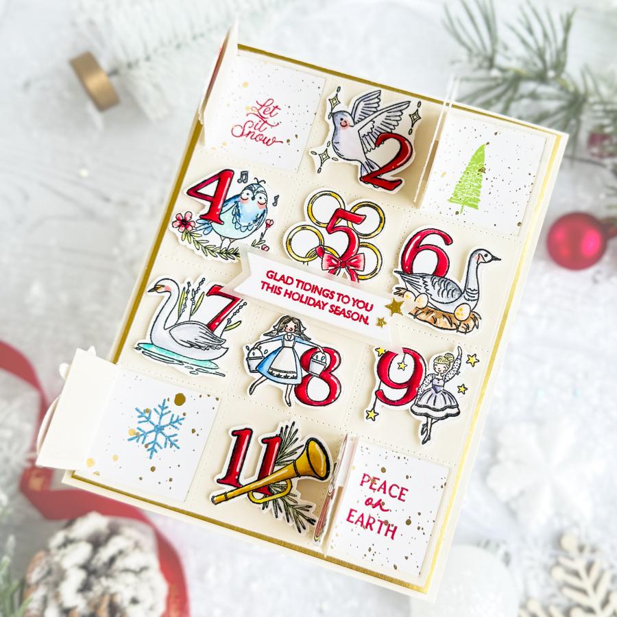 Papertrey Ink The Twelve Days of Christmas Clear Stamps 1665 numbers