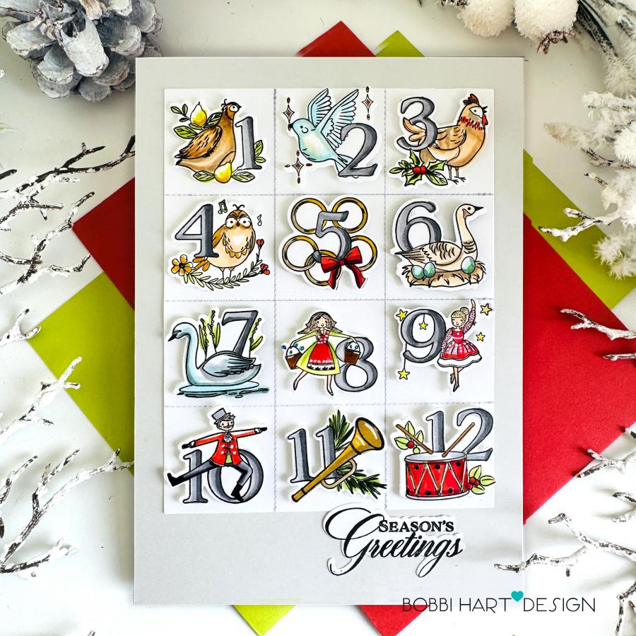 Papertrey Ink The Twelve Days of Christmas Dies pti-1000 greetings