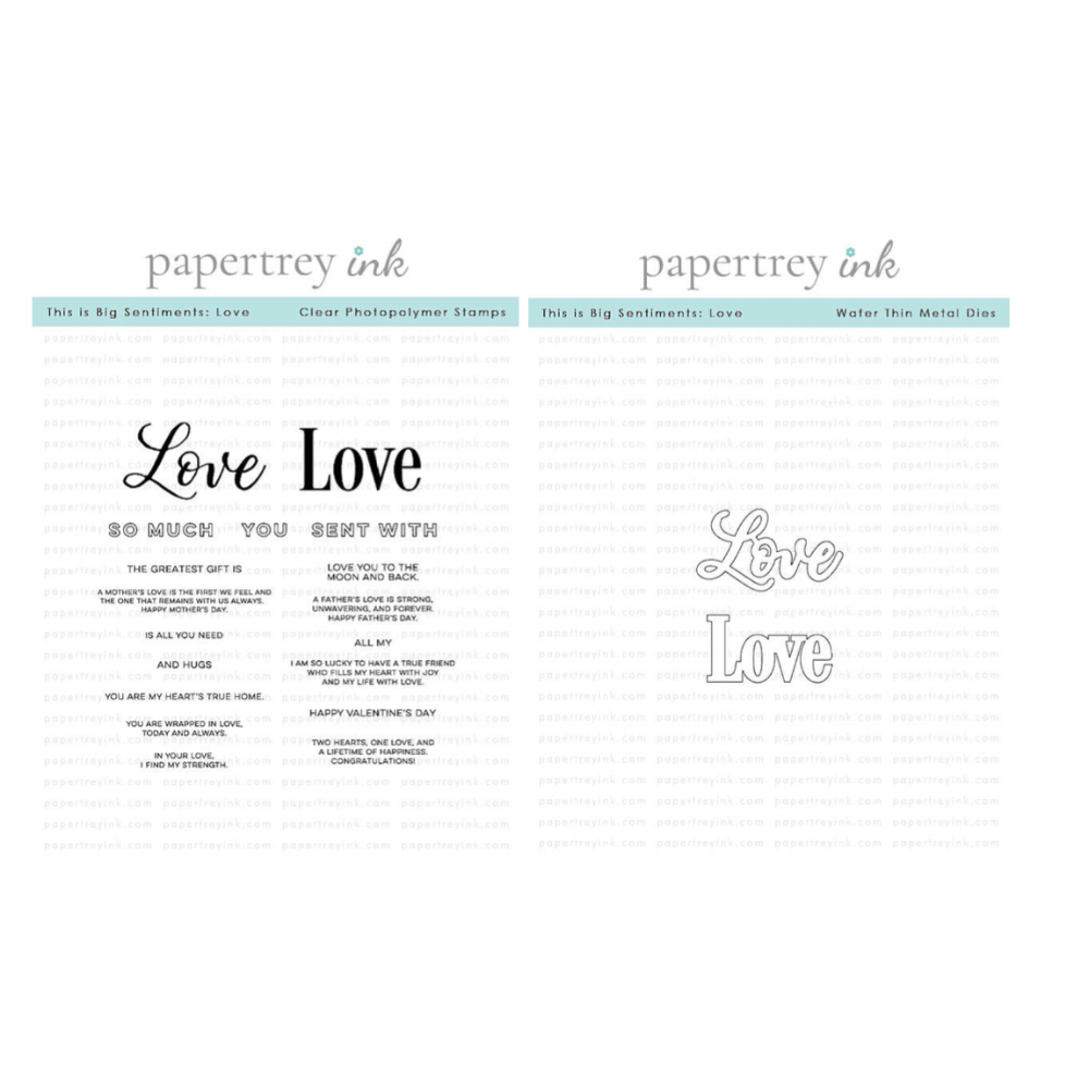 Papertrey Ink This Is Big Sentiments Love Clear Stamp and Die Set