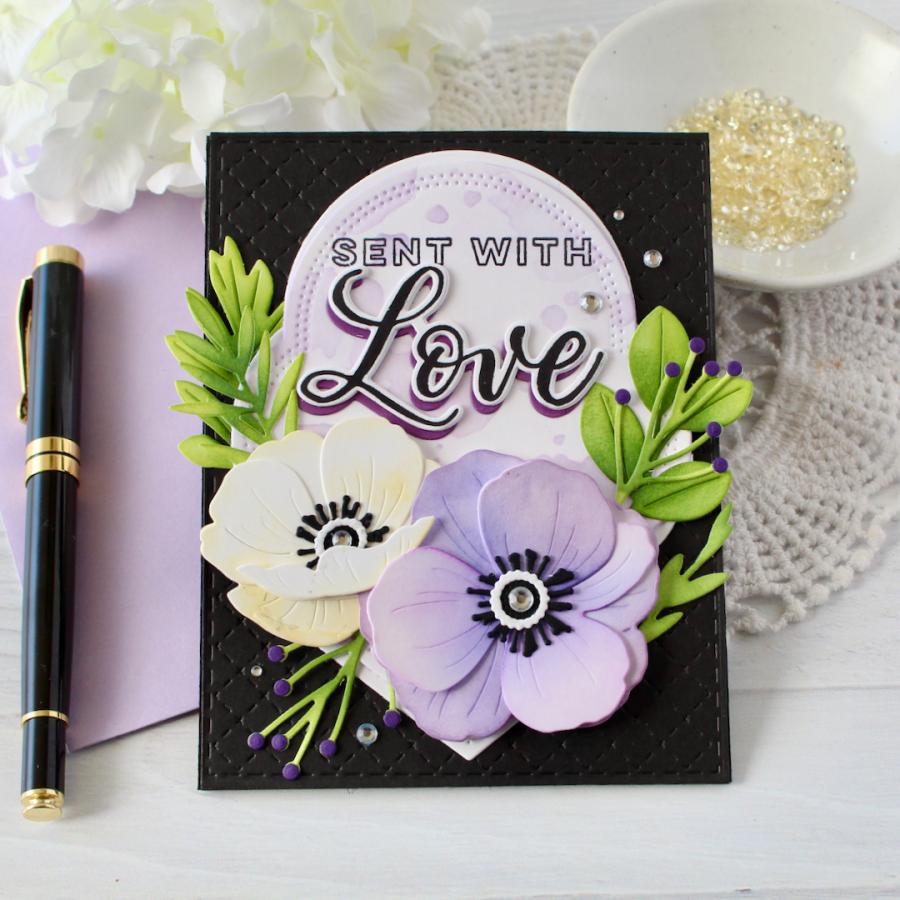 Papertrey Ink This Is Big Sentiments Love Clear Stamp and Die Set sent with love