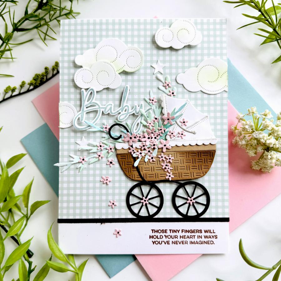 Papertrey Ink This is Big Sentiments Baby Clear Stamp and Die Set clouds