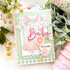 Papertrey Ink This is Big Sentiments Baby Clear Stamp and Die Set it's a girl