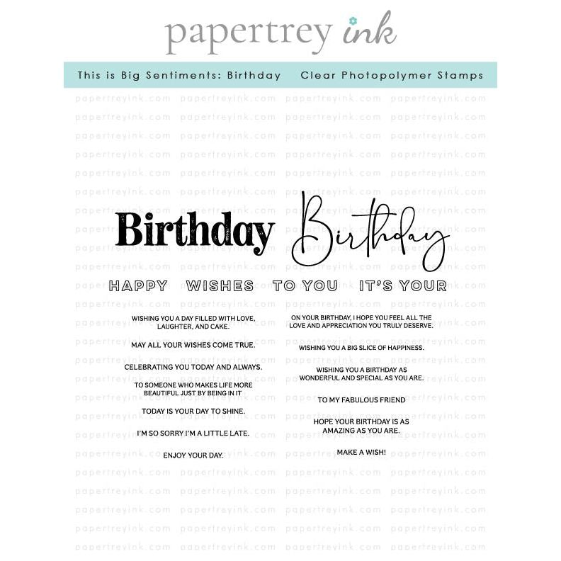 Papertrey Ink This is Big Sentiments Birthday Clear Stamps 1625