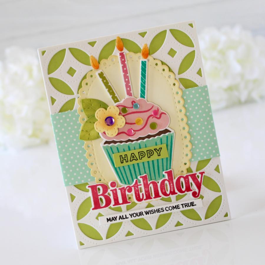 Papertrey Ink This is Big Sentiments Birthday Clear Stamps 1625 cupcake