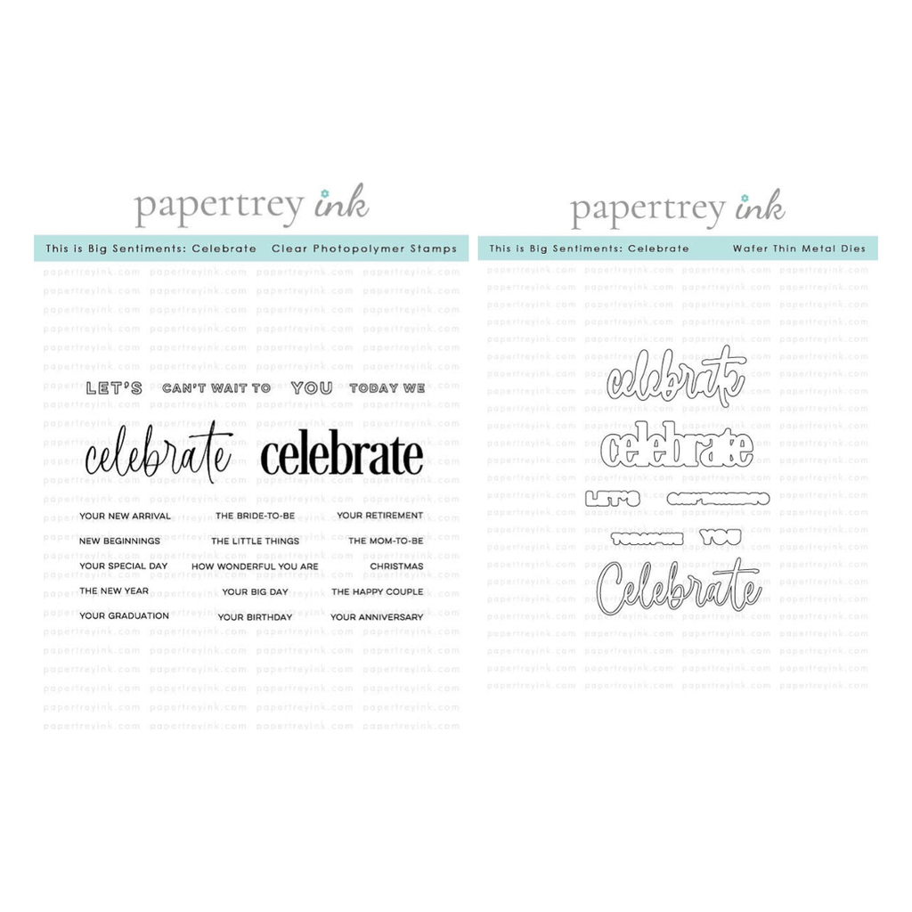 Papertrey Ink This is Big Sentiments Celebrate Clear Stamp and Die Set